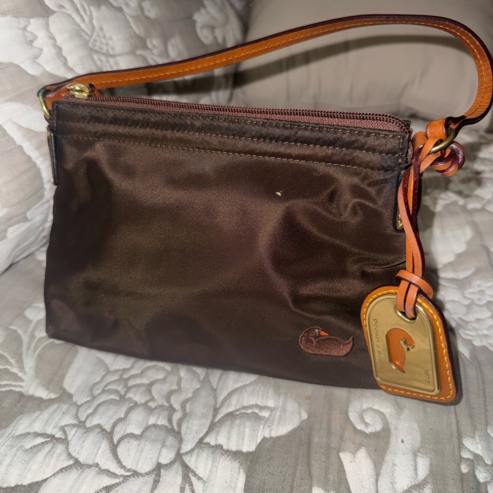 Dooney & Bourke Brown Nylon Pouchette Shoulder Bag